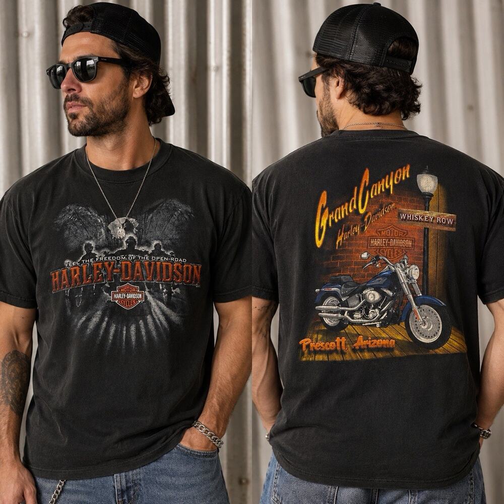 Harley-Davidson Grand Canyon Prescott AZ T-Shirt XL Black USA Eagle Biker 2011